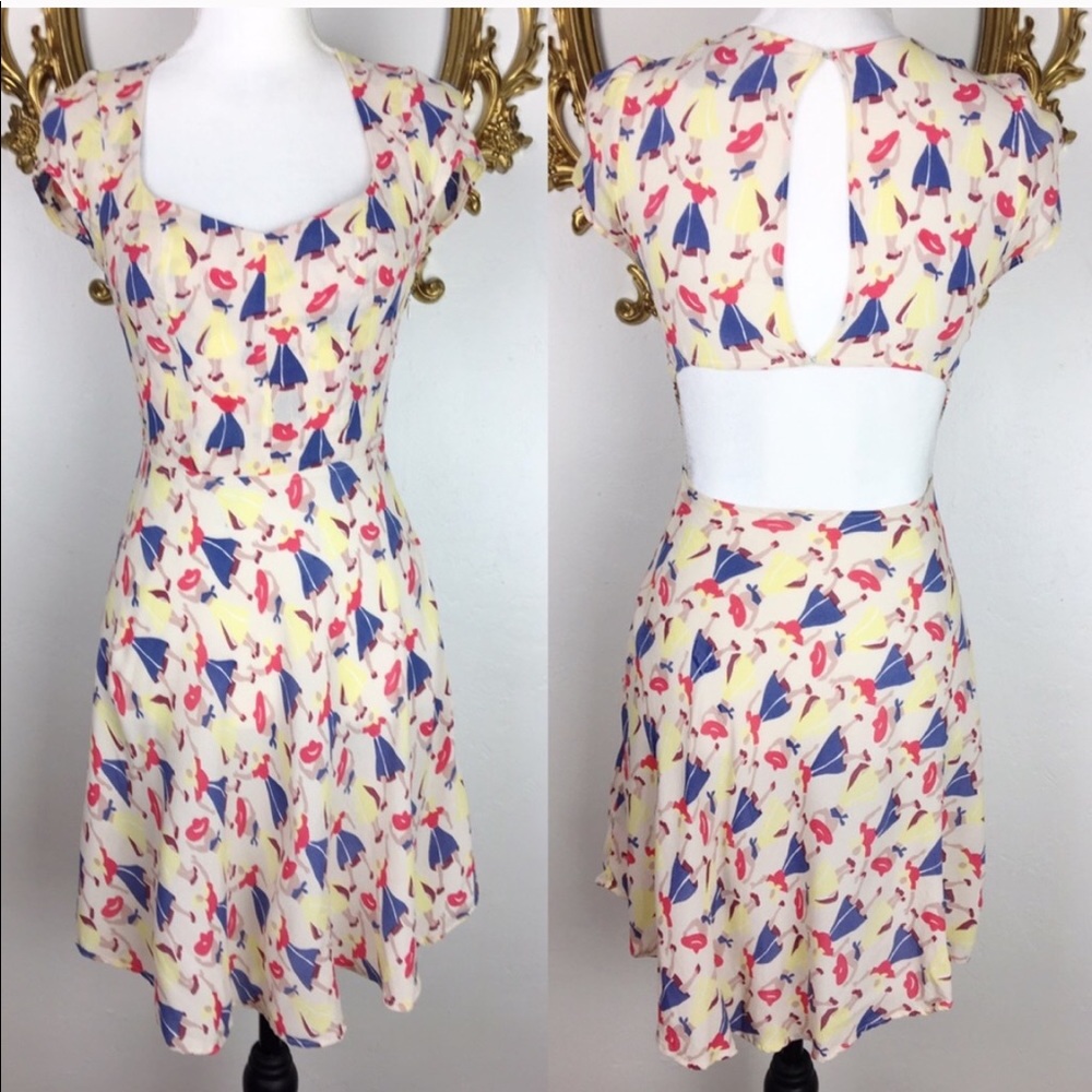 RARE Reformation Nude Madame Print Dress Size XS